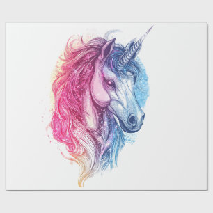Papier Cadeau Licorne de la galaxie cosmique (1)
