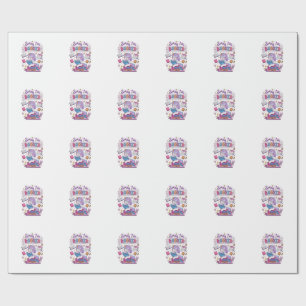 Papier Cadeau Licorne Désolé je suis Réservé Style Rétro Impress