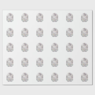 Papier Cadeau Licorne Fleur Céleste Licorne Premium Vecteur Typ