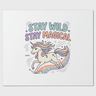 Papier Cadeau Licorne Reste Sauvage Reste Magique Produit Branch