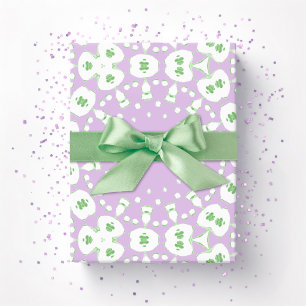 Papier Cadeau Liens de Roxy Jaguar en lilas et vert