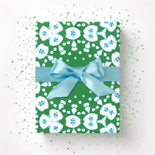 Papier Cadeau Liens de Roxy Jaguar en vert et aqua