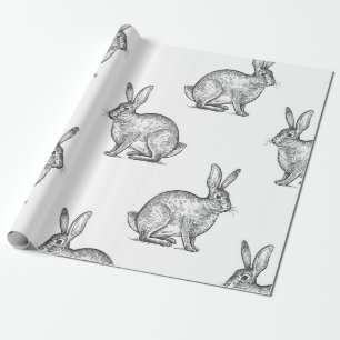 Papier Cadeau Lièvre ou lapin. Motif sans couture avec animation