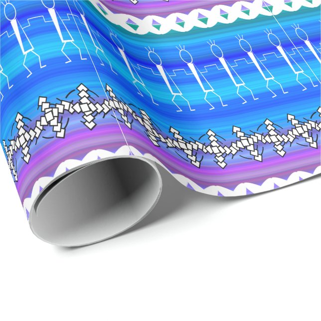 Papier Cadeau Ligne Bleue Danse Toutes les occasions (Coin rond)