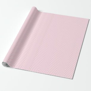 Papier Cadeau Ligne Chevron Blanc sur rose clair  XL 