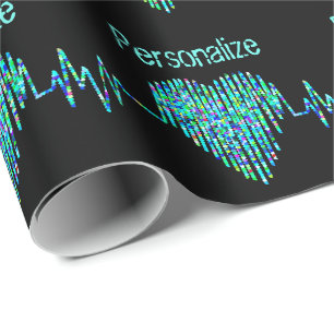Papier Cadeau Ligne EKG coeur médical