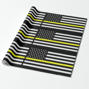Papier Cadeau Ligne jaune mince drapeau d'expéditeur