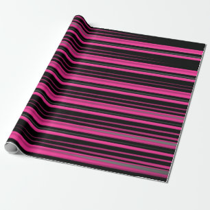 Papier Cadeau Lignes à sourcils roses et noirs