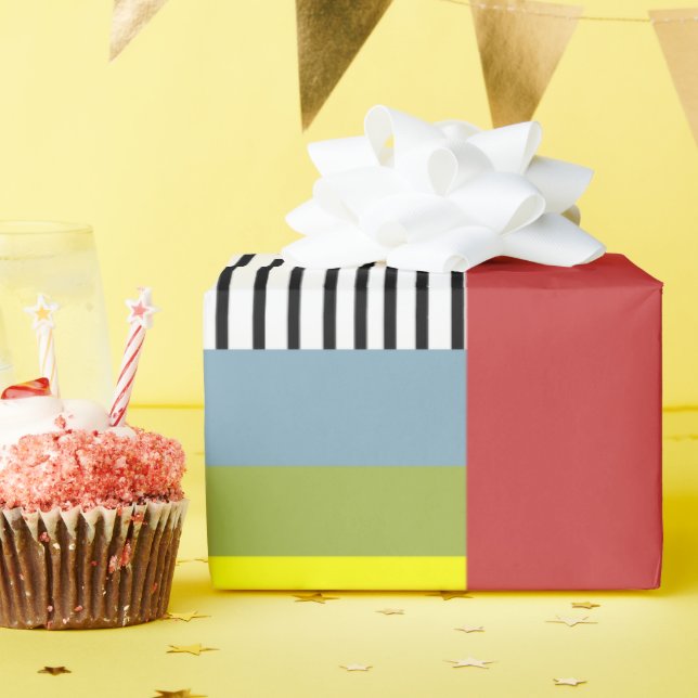 Papier Cadeau Lignes Abstraites et rectangles (Fête d'anniversaire)