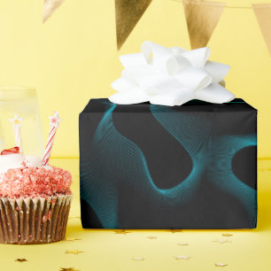 Papier Cadeau Lignes Abstraites modernes en noir et bleu