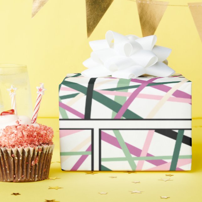 Papier Cadeau Lignes de printemps (Fête d'anniversaire)