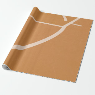Papier Cadeau Lignes de terrain de basket orange et blanc