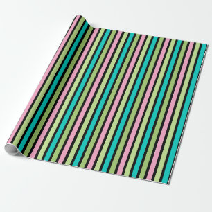 Papier Cadeau Lignes géométriques verticales arc-en-ciel pastel