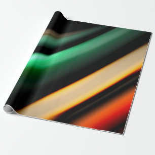 Papier Cadeau Lignes lisses Abstraites en soie sur noir, multico