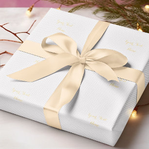 Papier Cadeau Lignes noires et blanches modernes Texte Faux Gold