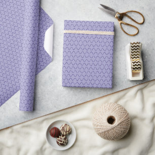 Papier Cadeau Lignes pointillées ondulées violet foncé sur lavan