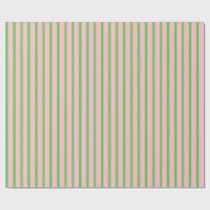Papier Cadeau Lignes vertes roses et citron vert enveloppant du 