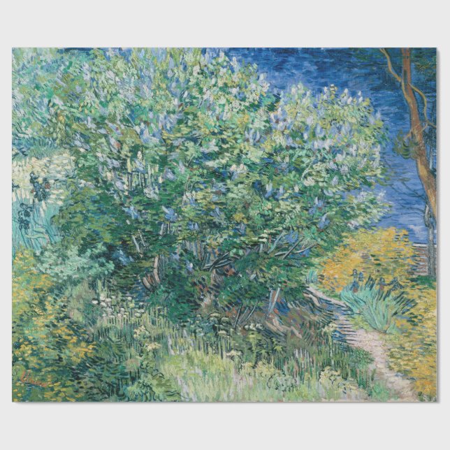 Papier Cadeau Lilac Bush (Lilacs) par Vincent Van Gogh (Plat)