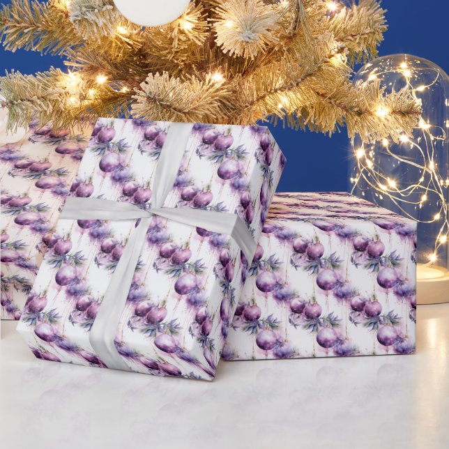 Papier Cadeau Lilac Dreams : Une fusion de violet et d'or (Vacances)