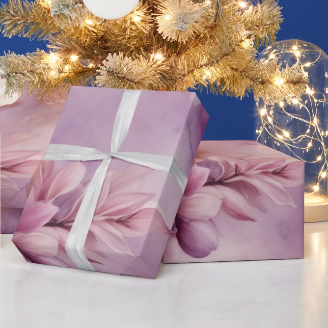 Papier Cadeau Lilac Lullaby : La douce aquarelle de l'hiver (Vacances)