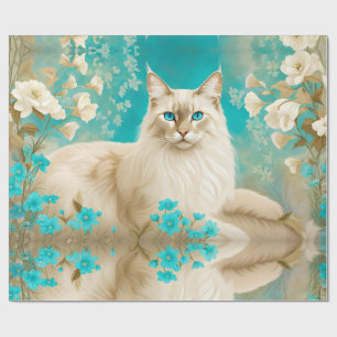 Papier Cadeau Lilac Lynx Point Siamese Portrait Art