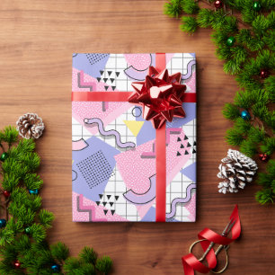 Papier Cadeau Lilac rose actif des années 80 Memphis