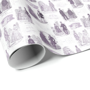 Papier Cadeau Lilas vintage de mode de Biedermeier et Toile