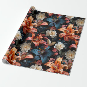 Papier Cadeau Lillies de tigres multicolores sur un Arrière - pl