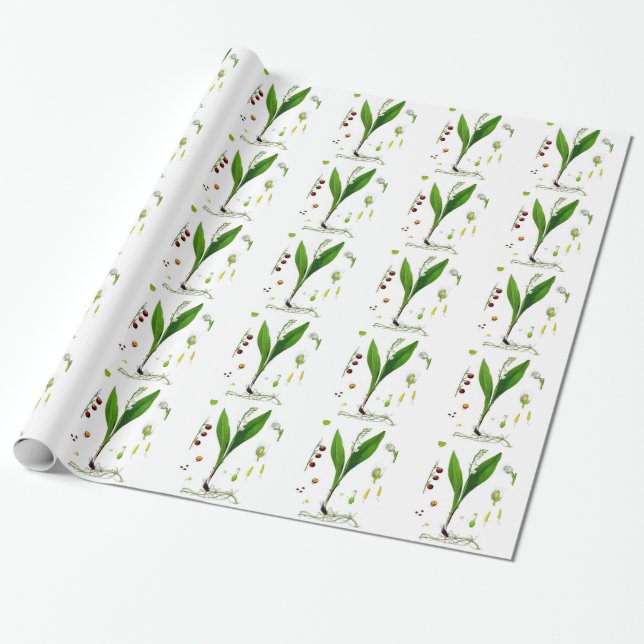 Papier Cadeau Lily de la Vallée (Déroulé)