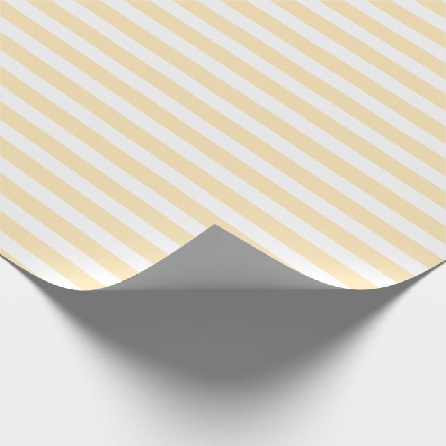 Papier Cadeau Limonade et rayures horizontales simples blanches (Coin)