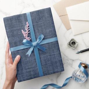 Papier Cadeau Lin bleu marine