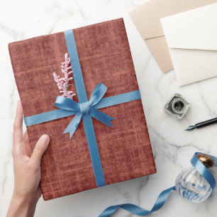 Papier Cadeau Lin brut rouge brun