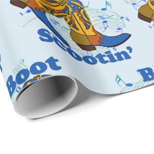 Papier Cadeau Line Dancing Western Cowboy Boots Boots Boot Scoot