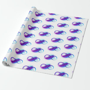 Papier Cadeau L'infini avec plume violette