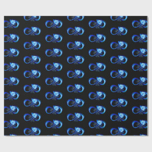Papier Cadeau L'infini lumineux avec une rose bleue