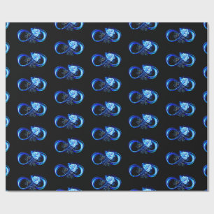 Papier Cadeau L'infini lumineux avec une rose bleue