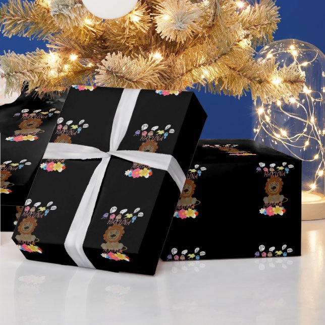 Papier Cadeau Lion. (Vacances)