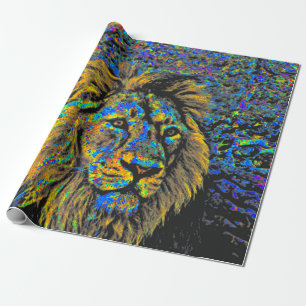Papier Cadeau Lion abstrait