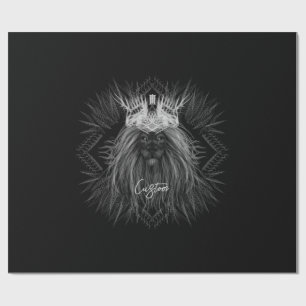 Papier Cadeau Lion avec monogramme de couronne