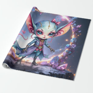 Papier Cadeau Liora – Cœur de cristal venu des étoiles 
