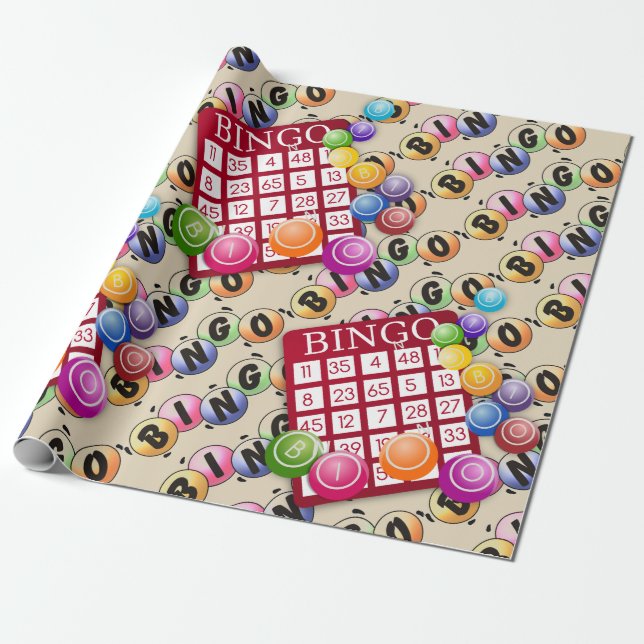 Papier Cadeau Lire Bingo Wrapper Papier (Déroulé)