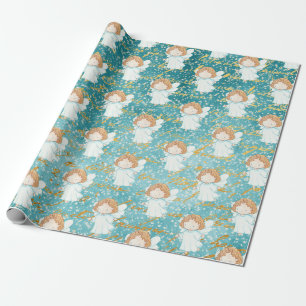 Papier Cadeau Little Angel Holiday Paper Aqua