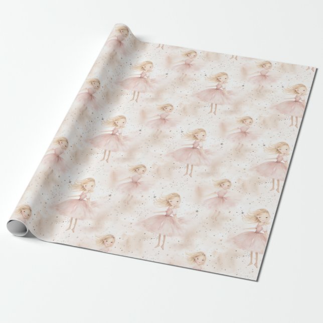 Papier Cadeau Little Ballerina #10 - Blonde Girl (Déroulé)
