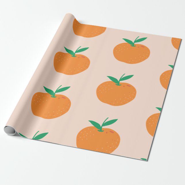 Papier Cadeau Little Cutie Orange (Déroulé)