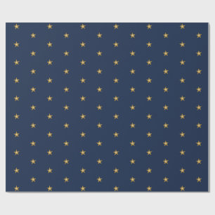Papier Cadeau Little Gold Stars On Navy Blue