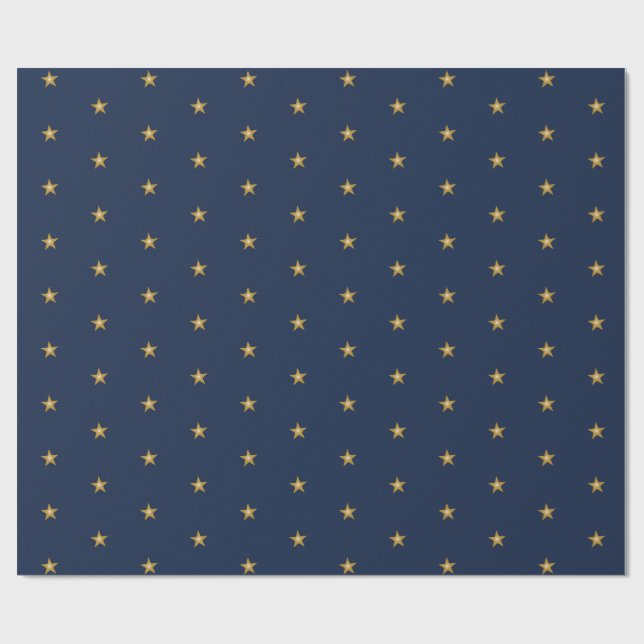 Papier Cadeau Little Gold Stars On Navy Blue (Plat)