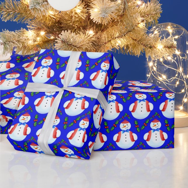Papier Cadeau Little Snowman Holly Berries Noël (Vacances)