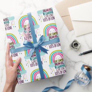 Papier Cadeau Live Simply Dream Big Be Grateful Give Love