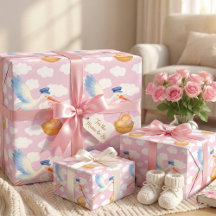 Livraison de la cigogne Bébé Fille Enveloppement P