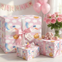 Livraison de la cigogne Bébé Fille Enveloppement P